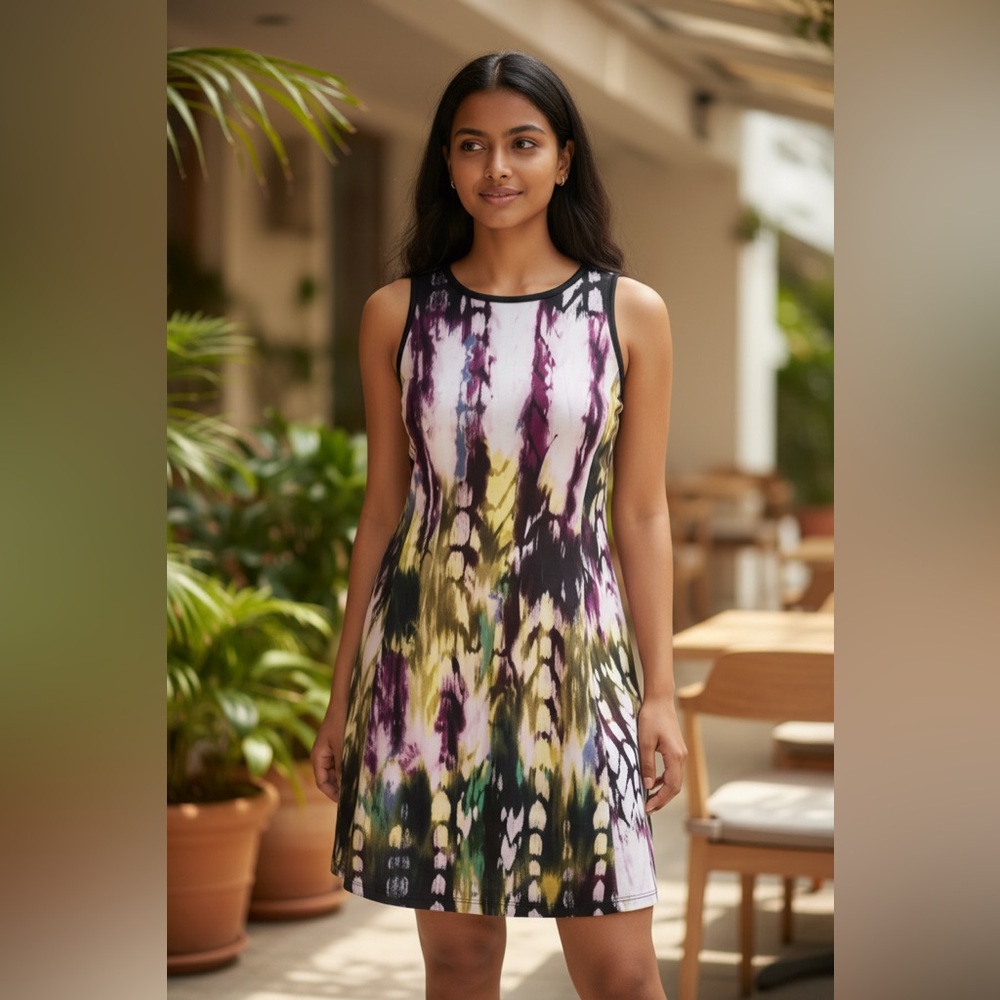 Vibrant Tie-Dye Sleeveless Mini Dress